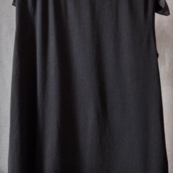 White House Black Market Tie Shoulder Tank Top Medium Black Cotton Modal Stretch - Picture 4 of 8